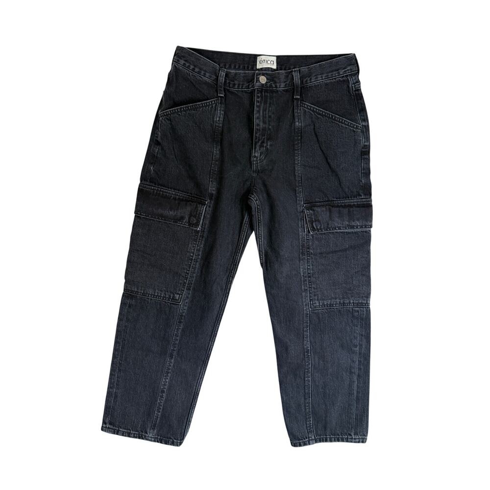 Etica Jeans Denim Pax Slim Cargo Pants Black 30